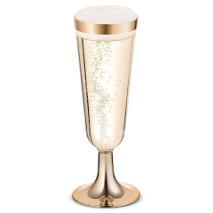 CH10 Champagne Flutes Premium 5.5 oz Clear Hard Plastic Disposable Wine Glasses, Perfect for Champagne , Sodas, Cocktail , Parfaits, Sundaes