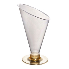 160ml 5oz PS clear Plastic partyware with spoons and lid,Great for parties ,wedding,home bakery and more....disposable plastic cup,oblique cone