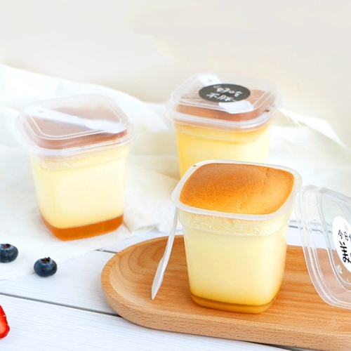 Mini Dessert Cups with Lids and Spoons Square Large Clear Plastic Parfait Appetizer Cup