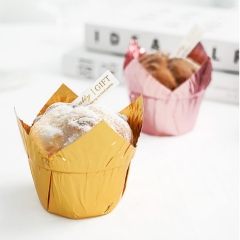 Aluminum Foil grease proof tulip cupcake liners cake holders decorate cake tool paper muffins wrapper baking cup