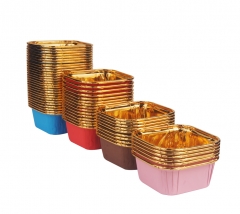 Disposable Square Cupcake muffin liner Aluminum Foil cake paper baking cup for party