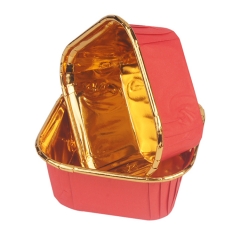 Disposable Square Cupcake muffin liner Aluminum Foil golden cake paper baking cup for party