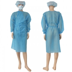 New commodity isolation gown elastic cuff blue disposable isolation gown 45gsm