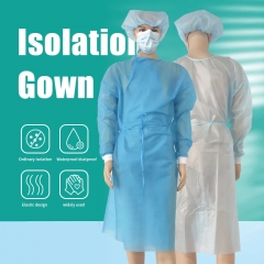 Isolation gowns blue disposable long sleeve latex free protective suit elastic cuffs