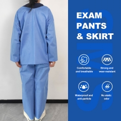 Long sleeve blue robes with elastic cuff exam gown disposable protective suit