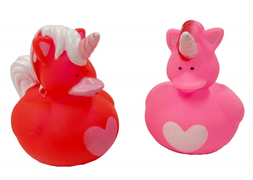 Valentine Unicorn Rubber Duckies 2"