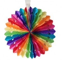 Rainbow Cut-out Tissue Hanging Fans 8