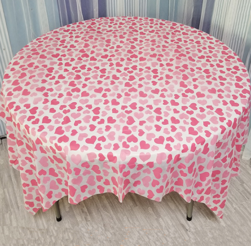 Valentine Plastic Tablecloth 82"