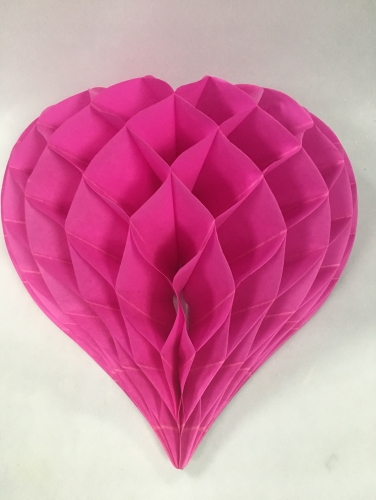 Pink Heart Hanging Honeycomb 16"