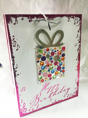 Foil Paper Gift Bags w/ Icon and Diamonds 13