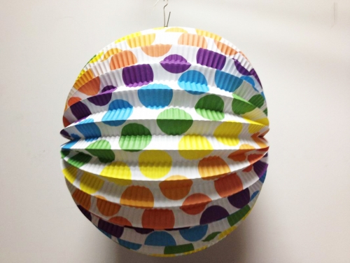Colorful polka dot Accordion hanging paper lanterns party decoration 10"