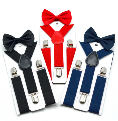 Kids Suspenders w/ Bowtie 50cmx2.5cm