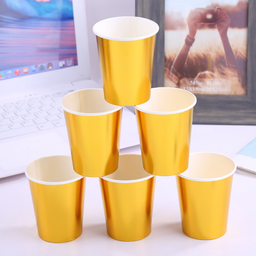 Gold Foil Paper Cups 9oz