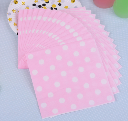 Pink Dots Napkins 10" & 13"