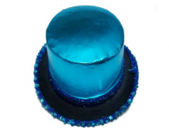 Blue Felt Top Hat 30x25x12cm