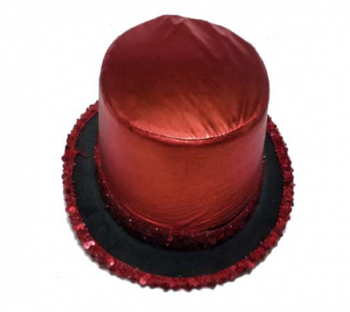 Red Felt Top Hat 30x25x12cm