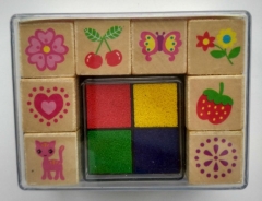 Holiday Wooden Stamps Set 8x8cm