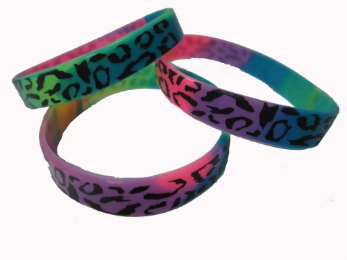 Rainbow Zebra Print Wristbands 1.2cm width