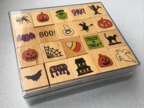 Trick or Treat Wooden Stamps Set 10x10cm
