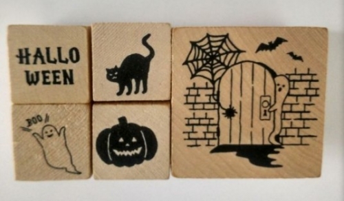 Halloween Wooden Stamps Set