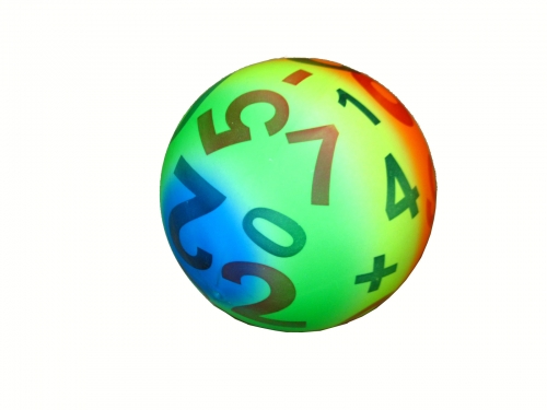 Numbers Rainbow Balls 8" inflated