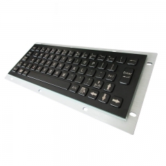 Mini 65 key Industrial Computer Waterproof Stainless Steel Metal keyboard In Black