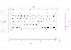 Mini 65 key Industrial Computer Waterproof Stainless Steel Metal keyboard In Black