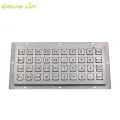 Davo 40 teclas painel traseiro montagem teclado numérico de aço inoxidável industrial metal teclado com luz de fundo