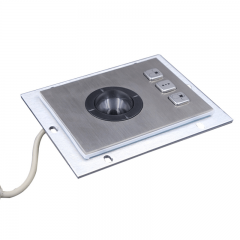 Panel Mounted Stainless Steel Kiosk Trackball Mouse Diameter 36mm with Laser Encoders Tracking Method