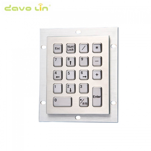 18 Keys IP65 Compact Vandal Proof Stainless Steel Industrial Numeric Keypad