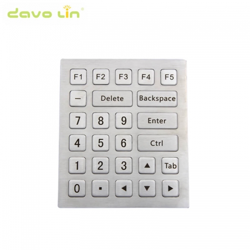 26 Flat Keys USB Metal Kiosk Keypad For Self Service Terminal