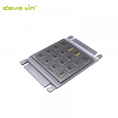 Metalltastatur Vandalensichere, robuste Edelstahl-Tastatur für die Plattenmontage für die Kiosk-USB-Industrietastatur mit 16 Tasten, 4x4-Matrix