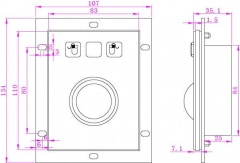 Panel Mounted Stainless Steel Kiosk Trackball Mouse Diameter 36mm with Laser Encoders Tracking Method