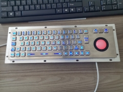 Panel Montajlı Arkadan Aydınlatmalı Klavyeler Arkadan Aydınlatmalı Paslanmaz Çelik Endüstriyel Metal Klavye Trackball Mouse