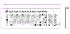 103 Keys Full Size Customizable Layout Industrial Metal Kiosk Keyboard Desktop Compact Stainless Steel Keyboard with FN Keys