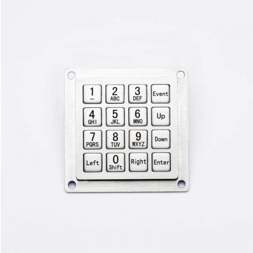 16 llaves PS2 USB Kiosk iluminado Keypads IP68 impermeable Metal acero inoxidable retroiluminado numérico teclado