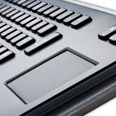 Industrial black metal keyboard with touchpad for public information kiosk