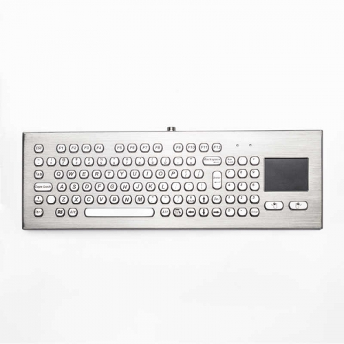 89のキーのキオスクCNC自動支払機機械ステンレス鋼はタッチパッドが付いているUSB PS2産業金属の机のキーボードをワイヤーで縛りました