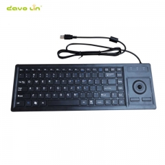 Teclado industrial de plástico USB PS2 con cable con Trackball integrado utilizado para quiosco de gabinete de sala de servidor CNC