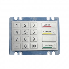 Teclado numérico de metal IP65 resistente al vandalismo e impermeable tipo cajero automático con 16 botones clave IK07
