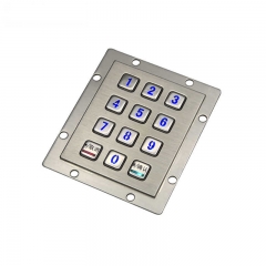Panel Mount Numeric Backlit Metal Keypad With 12 Illuminated Keys For Access Control System