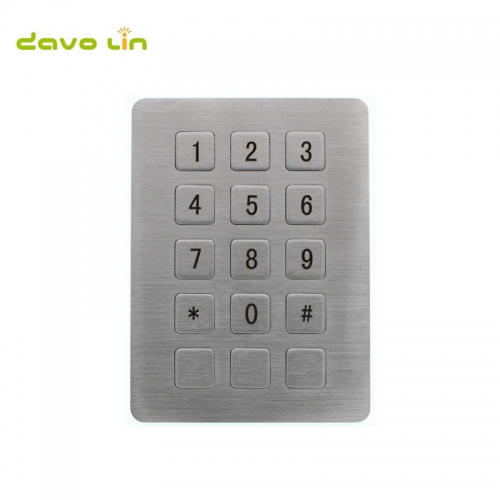 15 keys Industrial Metal Stainless Steel Keypad