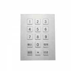3X5 15 Keys Stainless steel Metal Kiosk Keyboard Customizable Numeric Keypad