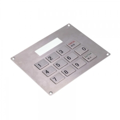12 Keys Top Mount Metal Keypad With LCD display frame and Braille button