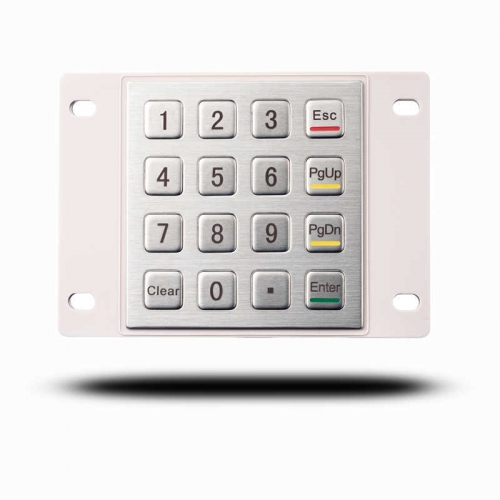 4x4 IP65 Stainless Steel Numeric Metal Keypad With Waterproof Silicone Cover For Outdoor Self-service Car Washing Machine