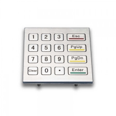 4X4 IP65 Suya Dayanıklı Endüstriyel Metal Tuş Takımı Erişim kontrolü için Paslanmaz Çelik Klavye ATM Terminali Otomat Makinesi