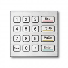 4X4 IP65 Suya Dayanıklı Endüstriyel Metal Tuş Takımı Erişim kontrolü için Paslanmaz Çelik Klavye ATM Terminali Otomat Makinesi