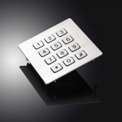 12 Keys 3x4 Matrix USB Kiosk illuminated Keypads Metal Stainless Steel Backlit Numeric Keypad For Access Control