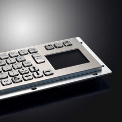 Teclado de aço inoxidável com botão de metal personalizado, teclado industrial com teclado para quiosques de serviços bancários, máquina CNC médica