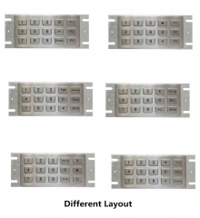 Customizable 15 Keys Rugged Stainless Steel Industrial Metal Keyboard Numeric Keypad For Information Kiosk